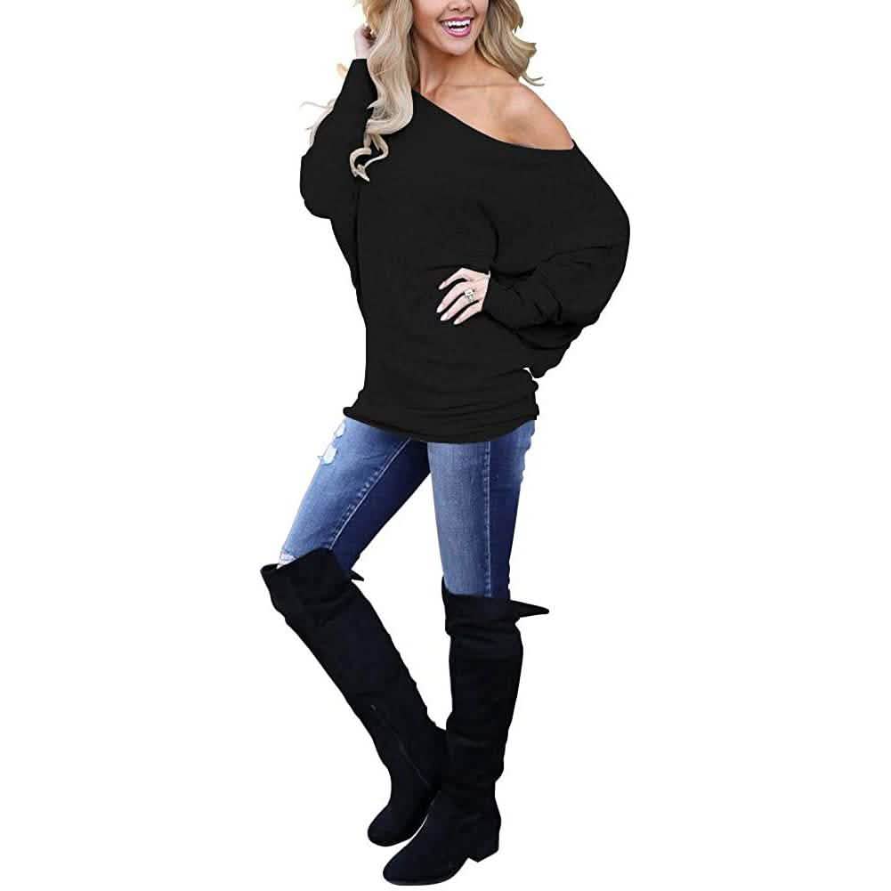 Women's Off-Shoulder Long-Sleeved Top