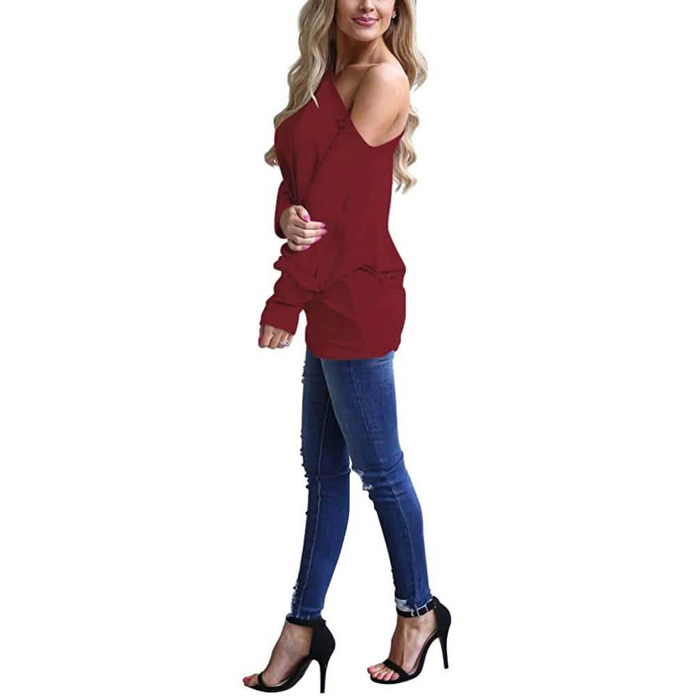 Women's Off-Shoulder Long-Sleeved Top